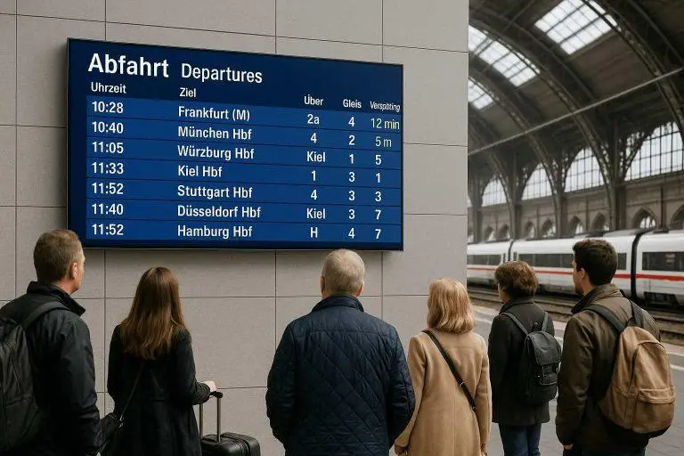 Digitale Fahrgastinformation mit DSSHOW Displays für Fahrpläne und aktuelle Verkehrsinformationen
