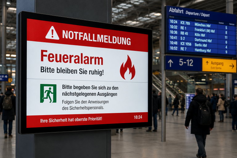 Notfallmeldung am Bahnhof